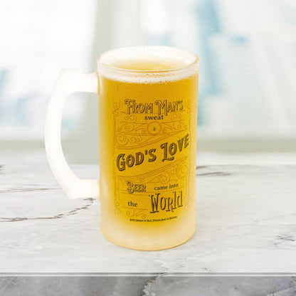 teelaunch Drinkware From Man's Sweat & God's Love Came the Personalized Frosted Beer Mug