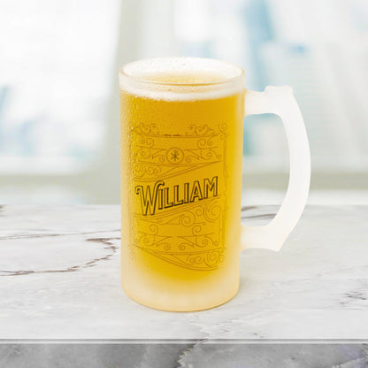 teelaunch Drinkware From Man's Sweat & God's Love Came the Personalized Frosted Beer Mug