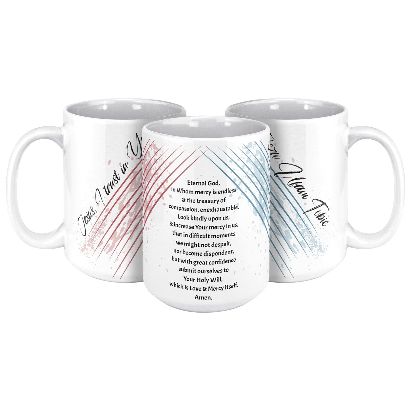 teelaunch Full Wrap Jesus I Trust in You Jezu Ufam Tobie Divine Mercy Mug