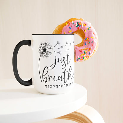 teelaunch Full Wrap Just Breathe YHWH Mug