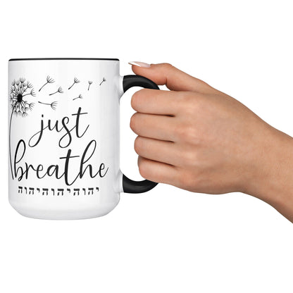 teelaunch Full Wrap Just Breathe YHWH Mug