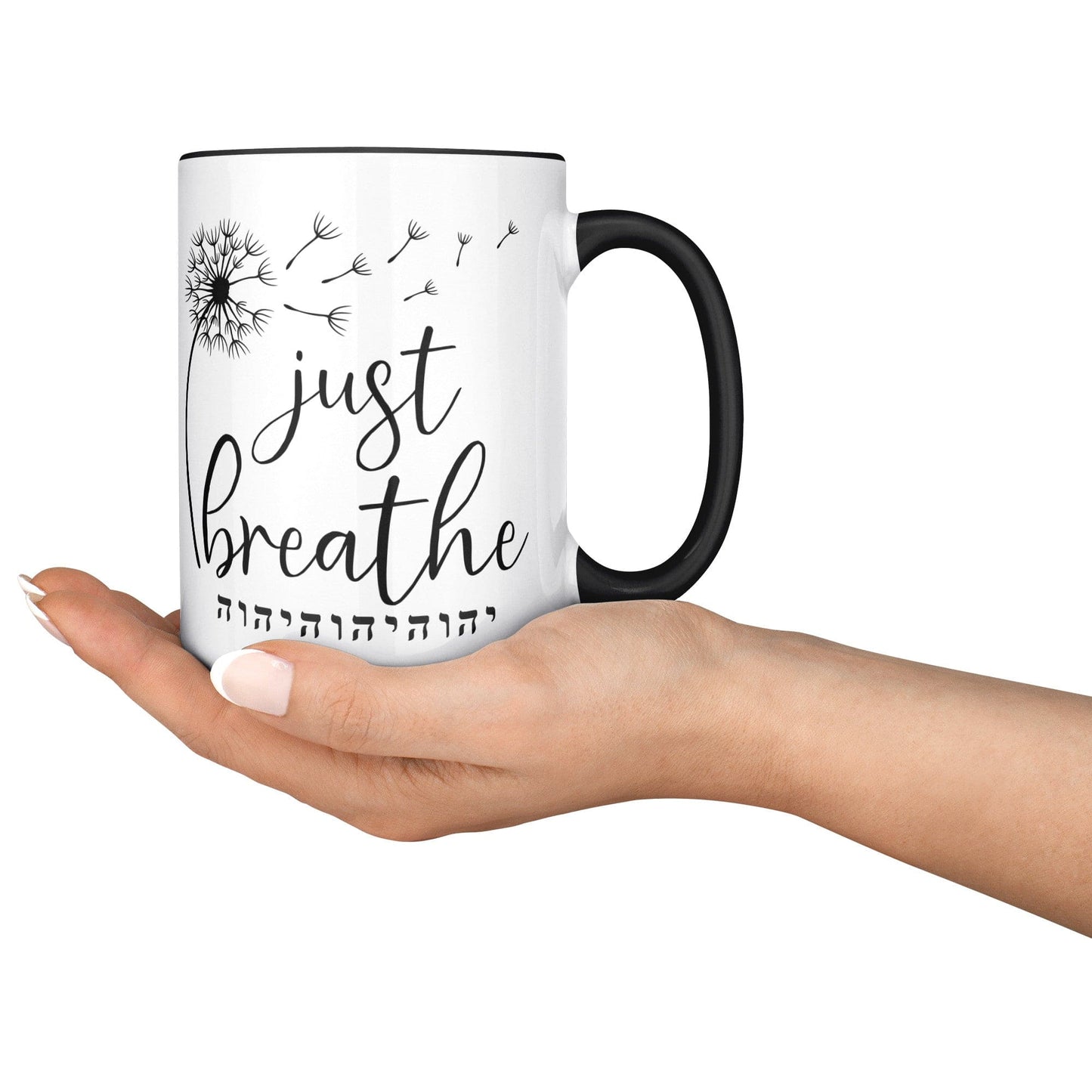 teelaunch Full Wrap Just Breathe YHWH Mug