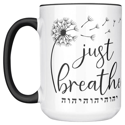 teelaunch Full Wrap Just Breathe YHWH Mug