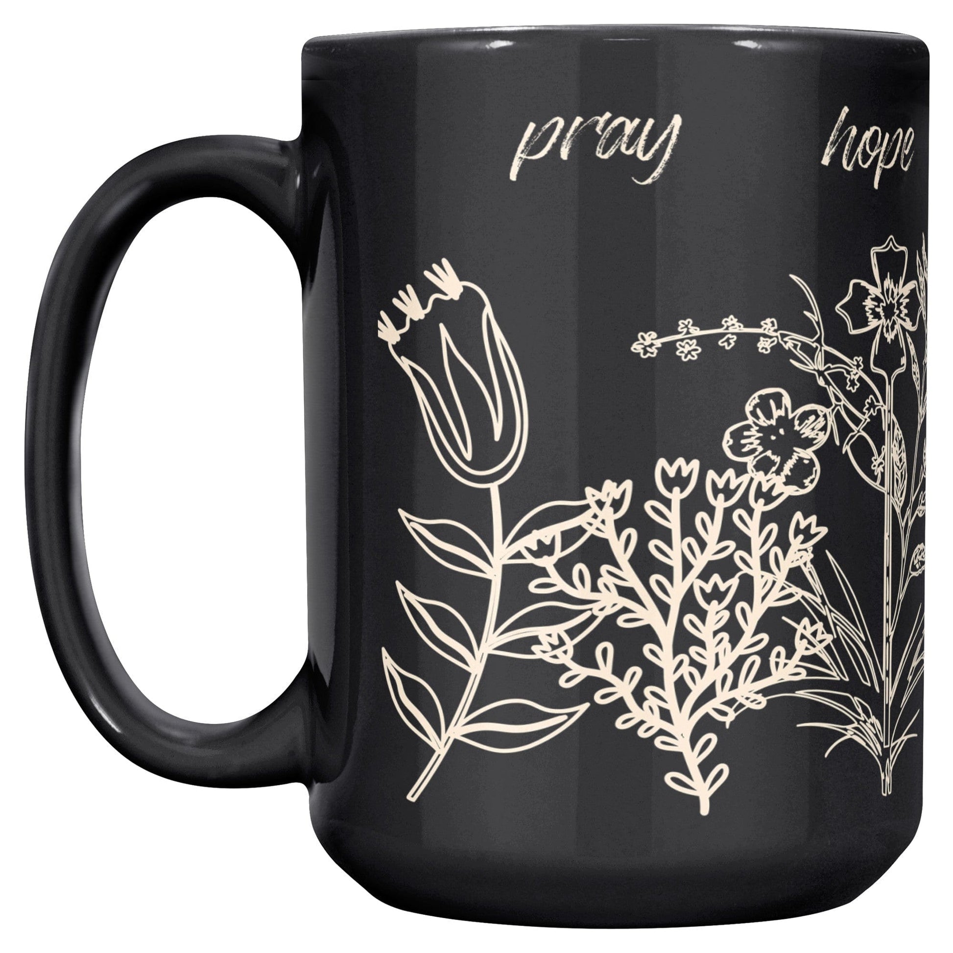 teelaunch Full Wrap Pray Hope Don't Worry Padre Pio Catholic Mug