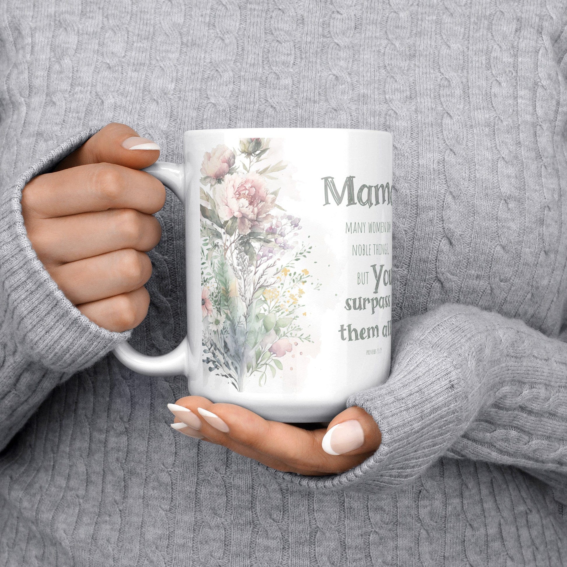 teelaunch Full Wrap Proverbs 31 Mug for New Mom